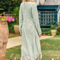 Jaase Gemini Mint Paisley Maxi Dress