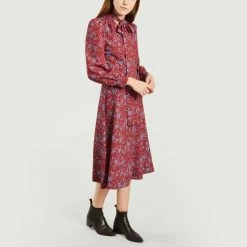 See by Chloe Long Sleeves Flower Print Mid Length Dress
