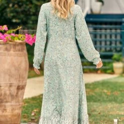 Jaase Gemini Mint Paisley Maxi Dress