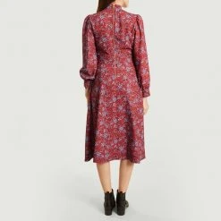 See by Chloe Long Sleeves Flower Print Mid Length Dress