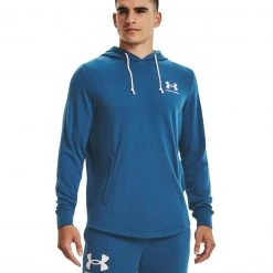 Under Armour Maglia Rival Terry Rc Uomo Deep Sea / Onyx White