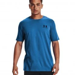 Under Armour T-shirt Sportstyle Left Chest Uomo Victory Blue / Black