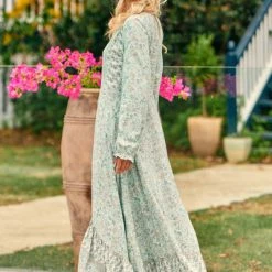 Jaase Gemini Mint Paisley Maxi Dress